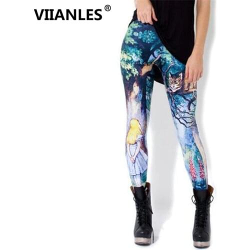 VIIANLES Women Leggings Digital Print Pants Fitness Legging Woman Leggins Workout Trousers Push Up Leggin Pants