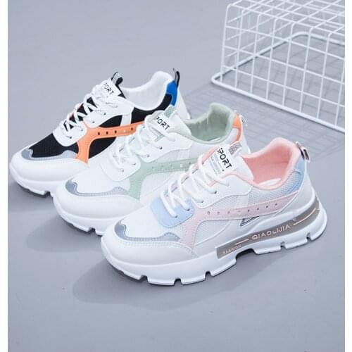 Ins Hot Sale Mesh Breathable White Shoes Women Wedges Sneakers for Women Spring 2021 New Comfortable Female Casual Sneakers