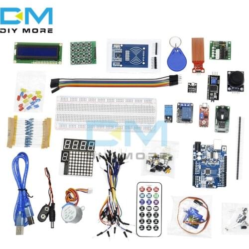 1 Set Starter Kit Basic Learning Suite UNO R3 DIY Kit Upgraded Stepper Motor LCD1602 LED Jumper Wire For Arduino Electronic Kit