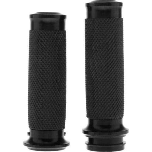 1 Pair CNC Aluminum Motorcycle Hand Grips Left and Right Handle Bar for Harley