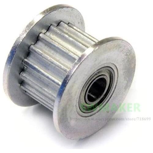 1pcs 3D printer 2GT 6mm wide belt idler pulley- aluminum , dual ball bearing , 3mm bore ,16 teeth