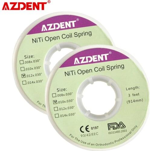 2 Rolls Dental Orthodontic Niti Open Coil Springs Dia .012/010 inch 914mm 1 Piece/Roll