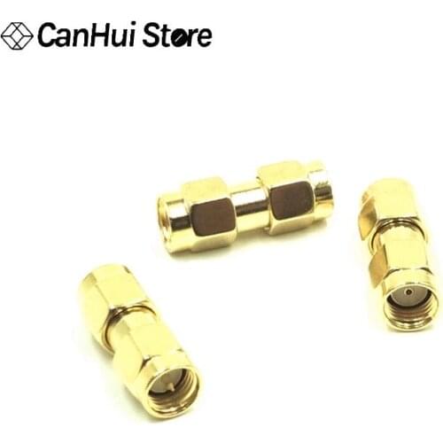 2pcc Goldene SMA Stecker auf RP-SMA männlich weiblich pin RF Coax Adapter Gerade vergoldet NEUE SMA Männlichen Loch zu SMA Männl