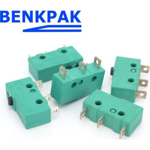 5pcs Green Small micro switch Push Button Switch 5A 250VAC 3A 250VAC