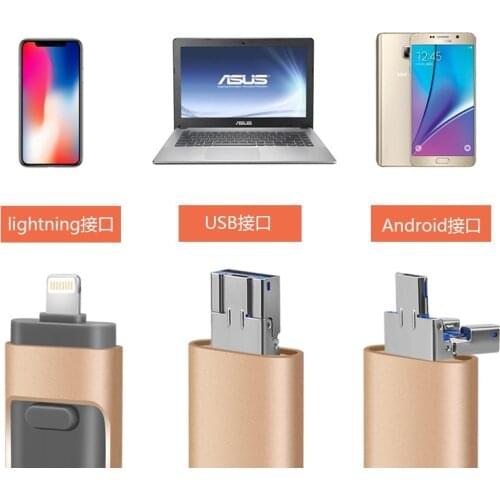 64GB 32GB 16GB 8GB New Classical Stick 3 in 1 Y-Flash Pendrive USB Memory Stick for Android IOS for iPhone PC