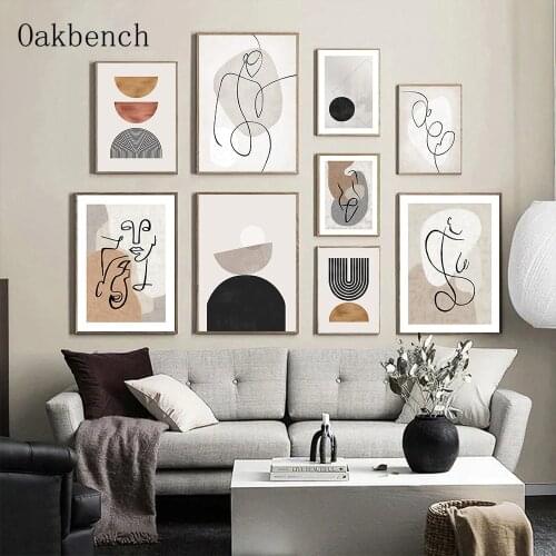 Abstract Wall Art Painting Geometry Poster Line Body Canvas Print Nordic Posters Modern Wall Paintings For Living Room Decor
