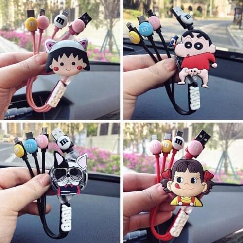 Car mobile phone charging cable is suitable for iphone Android Samsung mobile phone fast charging cable micro USB cable type C