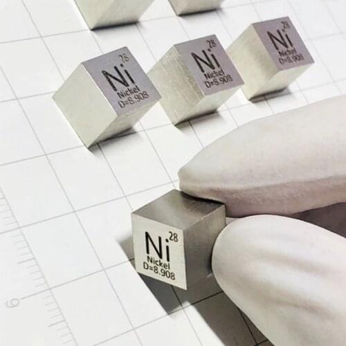 Free shipping 5pcs & 10pcs 99.95% purity Ni carved element periodic table 10mm cube with 8.95g Nickel ingot / pellet / block