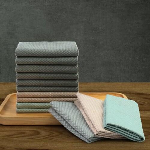 BalleenShiny Fish Scale Rags For Cleaning Glass Housework Cleaning Kitchen Degreasing Non-marking Absorbent Non-linting Towels