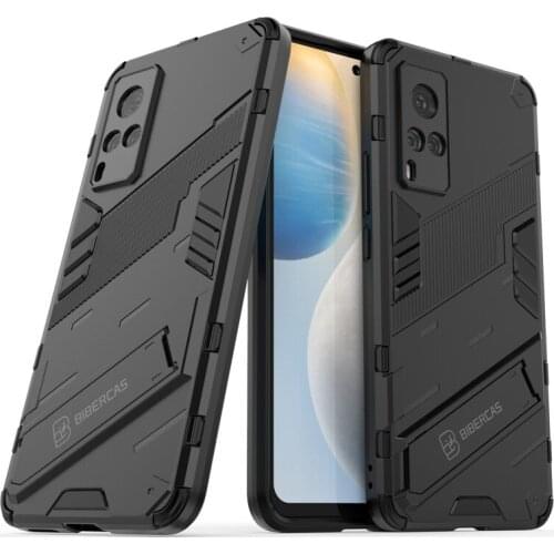 For Vivo V21E 5G Case For Vivo V21E Cover Armor PC Shockproof Silicone TPU Stand Protective Bumper For Vivo V21E 5G
