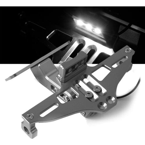 Motorcycle CNC License Holder Frame Number Plate Bracket With Led Light Adjustable For YAMAHA MT07 R6 R3 R1 MT09 R1000