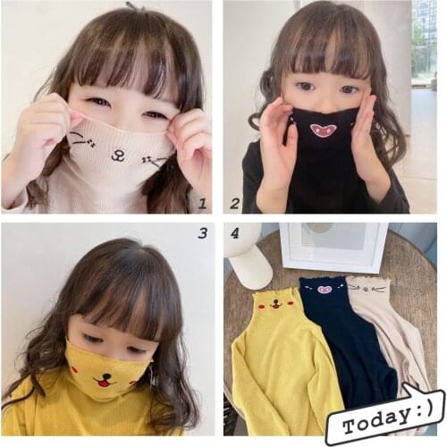 Winter New Baby Girls Tshirt Korean Cartoon Kids Bottoming Shirt Cute Turtleneck Cotton Soft Lace Collar T Shirt For Girl 2-6 Y