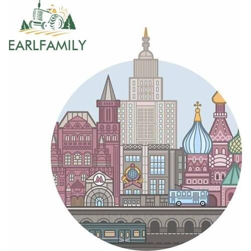 EARLFAMILY 13cm x 11cm for Moscow Car Sticker Vinyl Waterproof Scratch-proof Suitcase BumperDecoration Custom Printing Decal