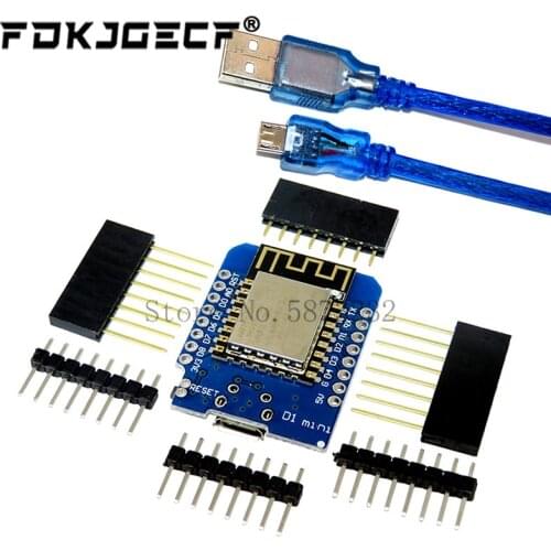 ESP8266 ESP-12 ESP-12F WeMos D1 Mini Module Wemos D1 Mini WiFi Development Board Micro USB 3.3V Based On ESP-8266EX 11 With Pins