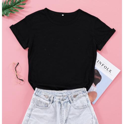 Summer Fashion T Shirt Women Causal Plain Tshirt White with Black Edge and White with Red Edge Ringer T-Shirt Woman Harajuku Top