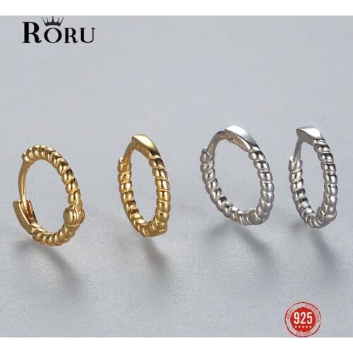 Hot Sale 925 Sterling Silver Earring Gold Color Small Circle Hoop Earrings For Women Birthday Simple Noble Jewelry Gift NO.17