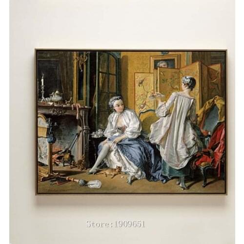 Classical court figures noble girl cat house canvas printings oil painting printed on cotton no frame wall art decoration