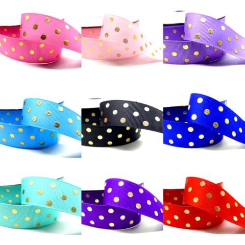 5yards 25mm 1" Grosgrain Ribbon Printed Spot Pattern for Christmas Wedding Decoration DIY Sewing Handmand Craft Accessories