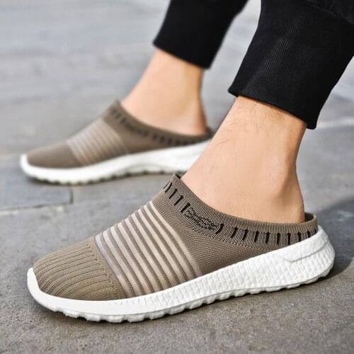 2021 Men Casual Shoes Men Sandals Male Driver Slippers Flats Half Drag Beach Shoe Outdoor Baotou Shoe Lazy Shoes Summer