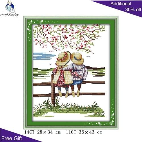 Joy Sunday Innocence Of Childhood Friends Needlework K253 Counted and Stamped Home Decor Enjoy Scenery Cross Stitch kits