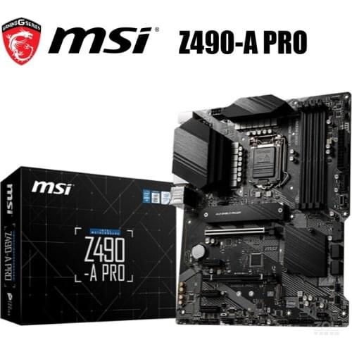 100% New MSI Z490-A PRO Motherboard LGA 1200 PCI-E 4.0 M.2 DDR4 128GB Original Desktop MSI Z490 Mainboard 1200 Intel Z490 ATX