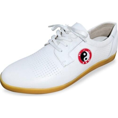 Tai Chi shoes Female soft leather breathable Tai Chi training shoes leather martial arts shoes male kung fu shoes board shoes