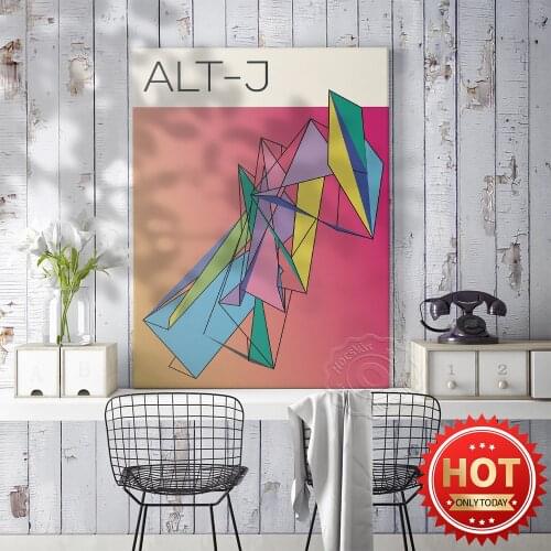 Alt-J Band Music Poster, Colour Solid Geometry Wall Stickers, Bar Living Room Decor Wall Picture, Alt-J Rock Band Art Prints