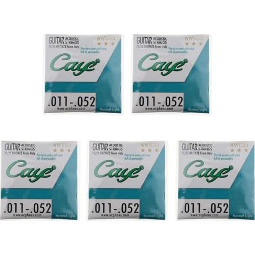 Practical 5 Pack/30pcs Wood Guitar Strings DIY Musical Instrument Accessory