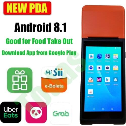 Handheld PDA 3G POS Machine Printer Wireless Wifi BT Built-in 58mm Thermal Printer Support Extend SSD to 256GB Boleto Android8.1