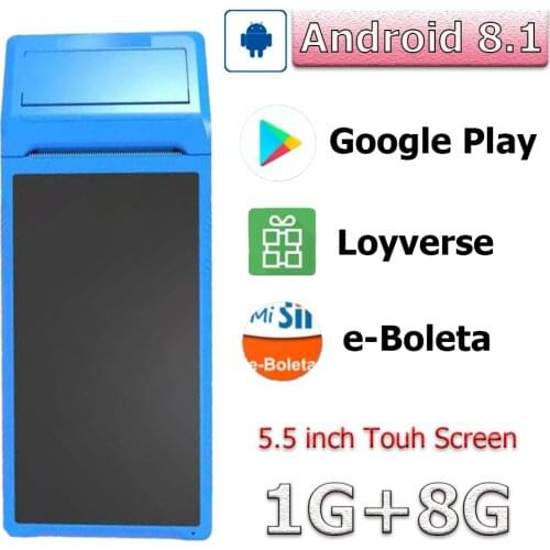 GOOJPRT Handheld POS Terminal Android 8.1 PDA With 58mm Bluetooth Thermal Receipt Printer 3G WiFi Mobile Order POS Terminal
