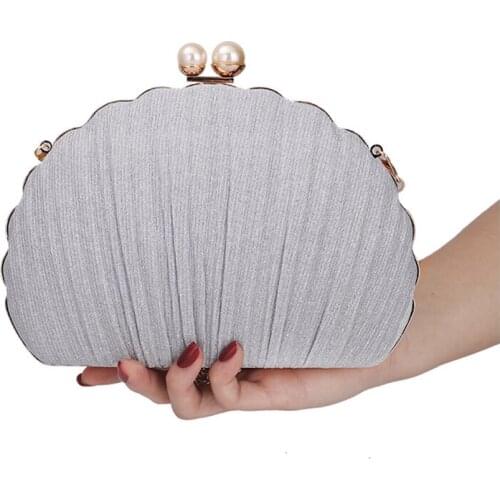 Wedding Clutch Purse Shell Shape Pearl Evening Bag For Women Shoulder Bag Luxury Small Party Handbag ZD1985