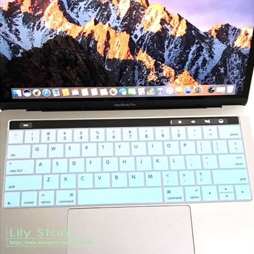 Ultra Thin Silicone Keyboard Cover Skin Protector for MacBook Pro 13" A1706 A2159 MacBookPro 15" A1707 with Touch Bar Retina