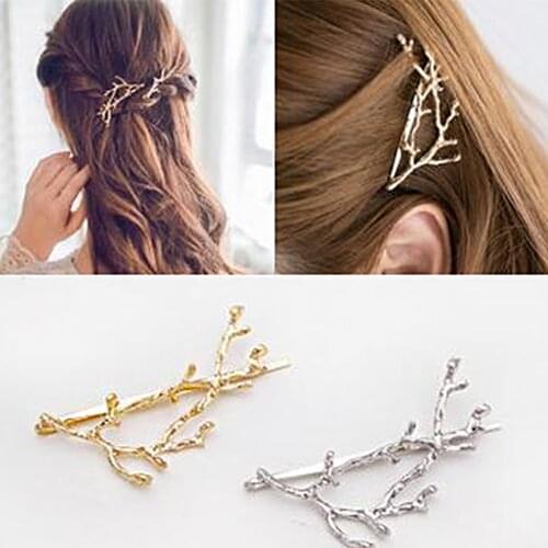Vintage Gold Silver Tree Hair Clips Girls Alloy Branch Hairpins Fashion Hairgrips Lady Elegance Metal Hair Accessories For Women
