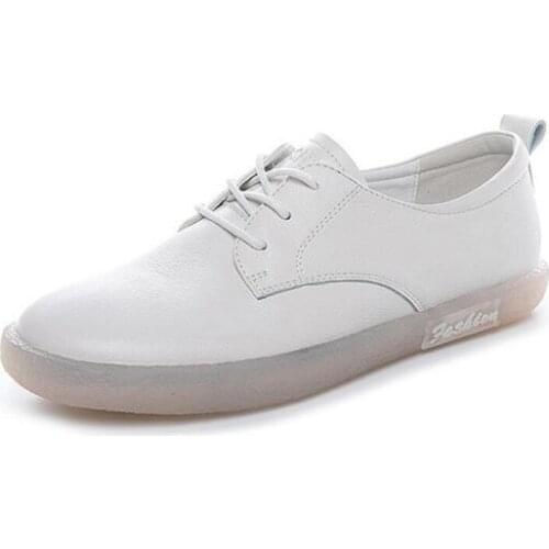 2020 Spring High Quality Soft Bottom Genuine Leather Shoes Casual Sneaker Shoes Women Flat Shoes Fashion Elegant Comfort Shoes