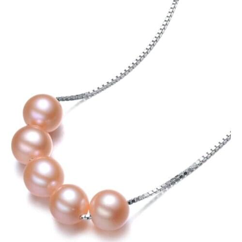 Sinya High luster freshwater pearls necklace 925 sterling silver fasion jewelry pearls color can optional for girls women ladies