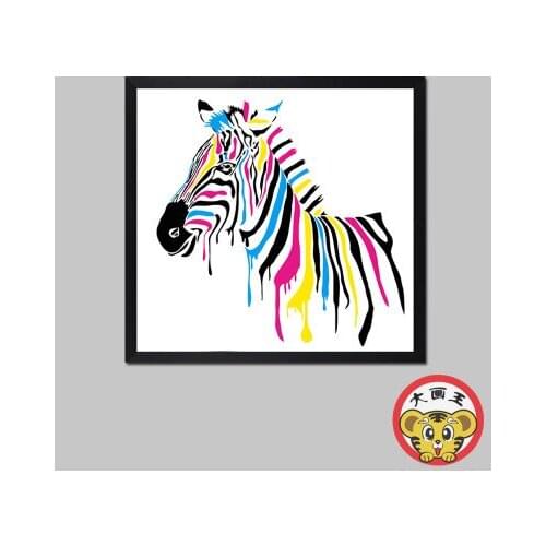 Painting by numbers art paint by number A zebra horse oxen diy hand painting Home decoration hand-painted Frameless Pictures P