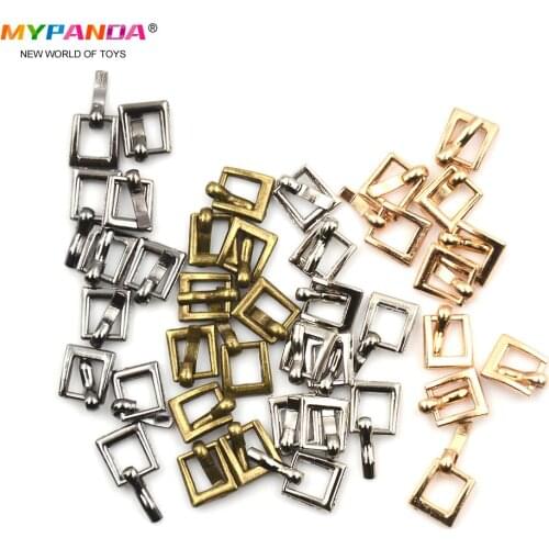 10PCS 4MM Rectangle Bjd Blyth Doll Buckle Shoes Accessories Ultra-small Japanese Word 4color Belt Buckle