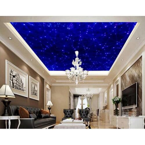 3d customized wallpaper Home Decoration Blue ceiling murals 3d ceiling murals wallpaper ceiling wallpaper