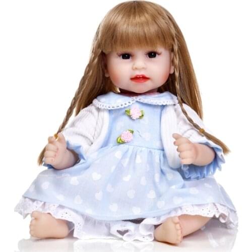 50cm/19in Lovely Girls Cuddle Doll with Washable Hair Full Body Vivid Caucasian Reborns for Infant Girls Boys Companies