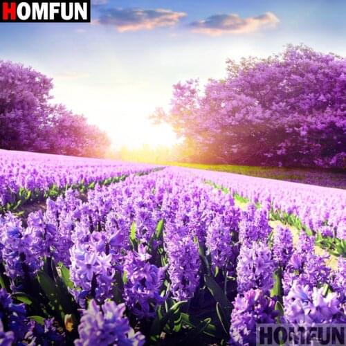 HOMFUN Diamond Painting Cross Stitch"Flower landscape" Full Square Round Diy 5d Diamond Embroidery Picture Rhinestone Art A11270