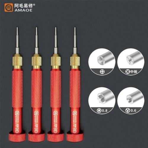 AMAOE 3D Screwdriver Y0.6/T1/T2 Phone Repair Aluminum Screwdrivers Replaceable Batch Head