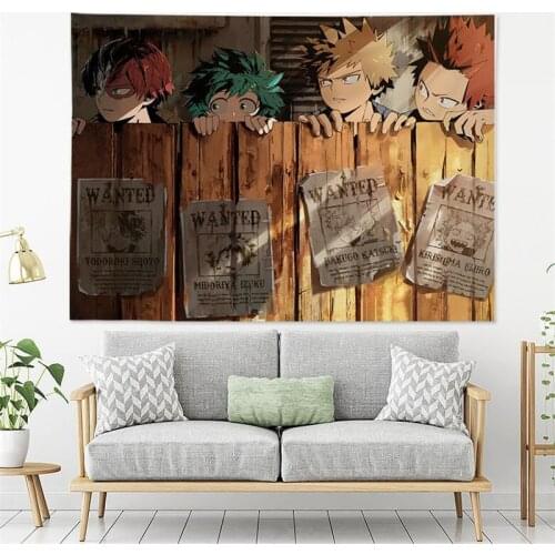 My Hero Academia Anime Wall Tapestry Dorm Room Decor Cartoon Wall Hanging Tapiz Wall Decor Tapestries