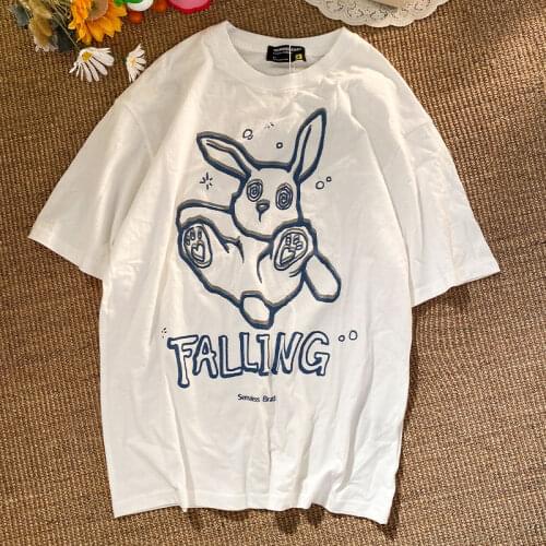 White Couple Short Sleeve T-shirt Womens Fashionable Loose Half Sleeve 2021 New Fashion Brand Summer Spring Clothing Ins Top