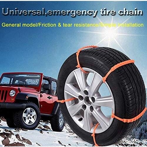 Tire Chains for Cars Adjustable Anti Slip Emergency Tire Straps Cars/SUV/Truck Winter Wheel Chains Security Blocks for Vehicle