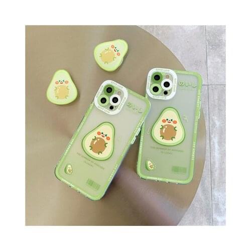 Phone Case Mobile Shell For iphone11 XR XS 7/8/SE 2020 11pro Xs 7p/8plus X/Xs 12 12pro/max 12mini Avocado Korean Style Bracket