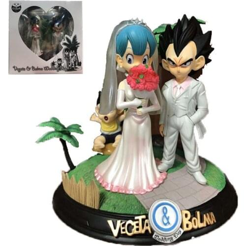 Dragon Ball Z GK Marriage Wedding Vegeta and Bulma Anime Figures Action Figure Dolls Toys Boys Gifts Collectible Hand-Model