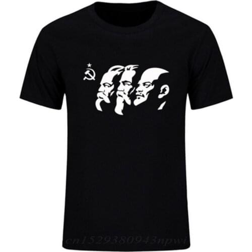 The Soviet Union The Great Communist Lenin ,Marx ,Engels Mens Short Sleeve T-Shirt USSR CCCP Communism Cotton Tops Tees Summer