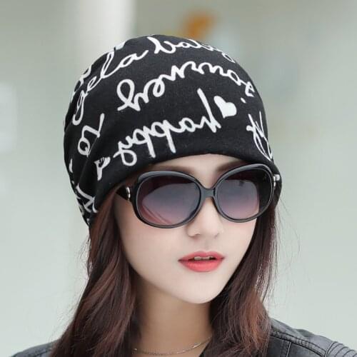 Cotton Fashion Beanies Chemo Caps Cancer Headwear Skull Cap Knitted Hat Scarf for Women CL008