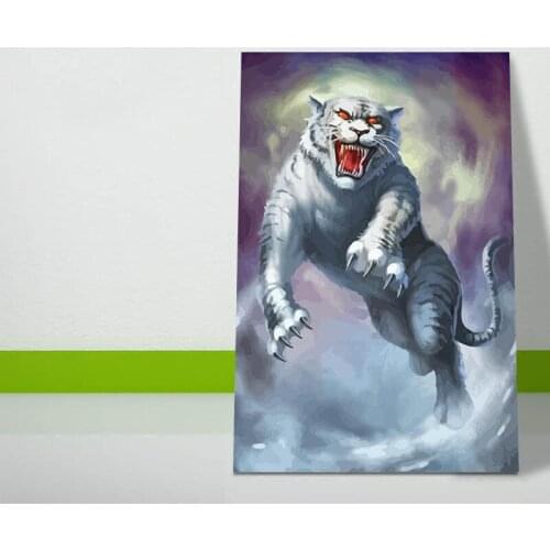 Diy digital painting Tiger digital paint by numbers Beauty and the Beast modular home decor painting diy oil painting