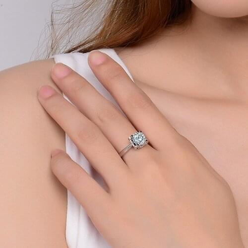 Classic 925 sterling silver ring 1ct Trendy style Moissanite ring Wedding Engagement Anniversary Ring For Women